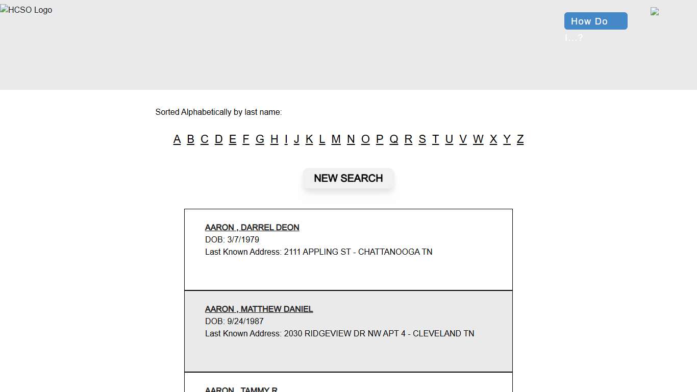 Hamilton County Sheriff's Office Website